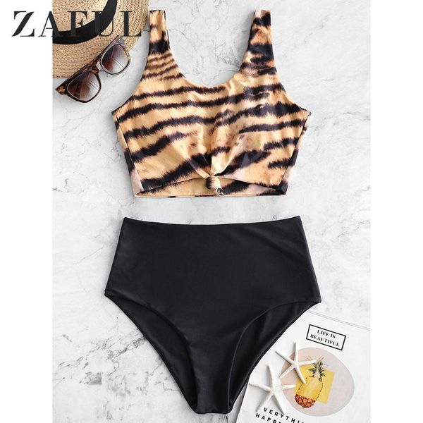 women's swimwear zaful women high waist separate female swimsuit leopard animal print knotted mix and match tankini bikinis 2021 mujer, White;black
women's swimwear zaful women high waist separate female swimsuit leopard animal print knotted mix and match tankini bikinis 2021 mujer, White;black