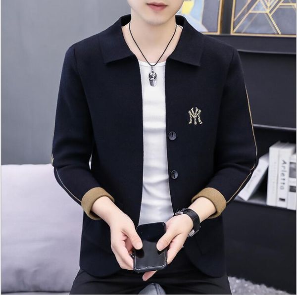 brand cardigan grade new fashion designer collared knit sweater casual black collaree jumper autum men clothing, White;black
brand cardigan grade new fashion designer collared knit sweater casual black collaree jumper autum men clothing, White;black