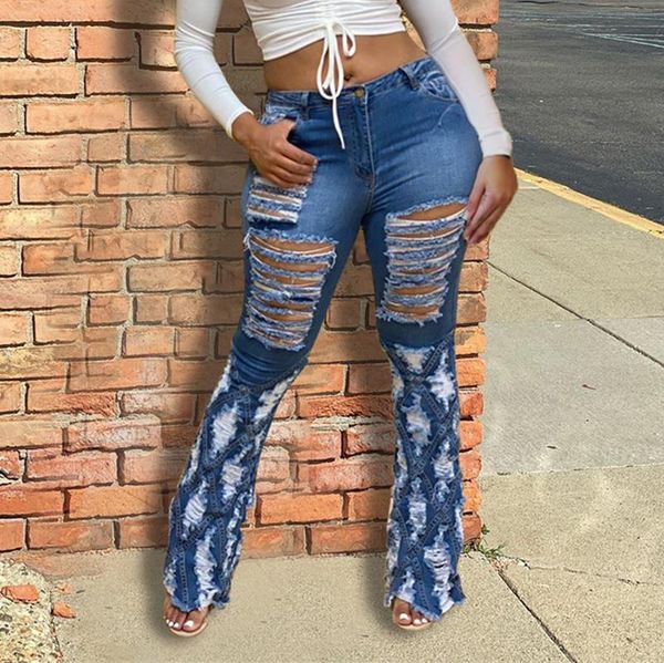 women's jeans 2021 style ripped women high denim fashion skinny flare stretch pants lady plus size vintage bell bottom trousers, Blue
women's jeans 2021 style ripped women high denim fashion skinny flare stretch pants lady plus size vintage bell bottom trousers, Blue