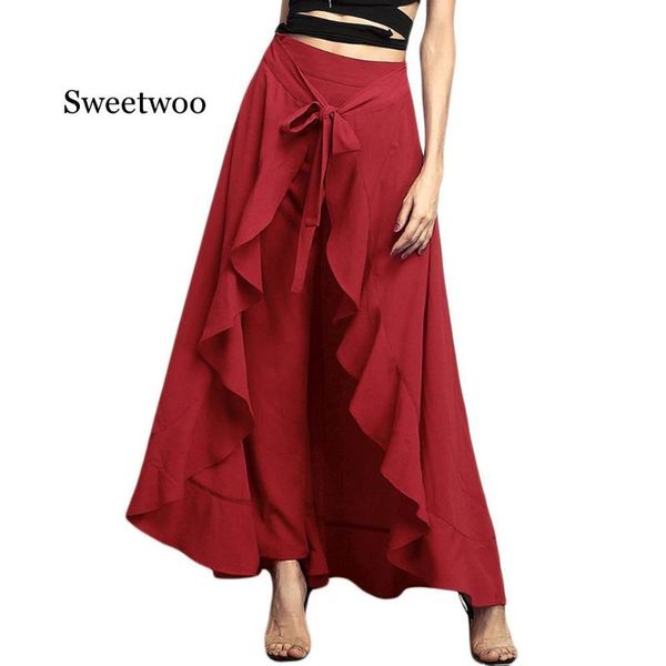women's pants & capris women 2021 causal ruffle drawstring trouser elegant high waist irregular loose pure color autumn female pant ski, Black;white
women's pants & capris women 2021 causal ruffle drawstring trouser elegant high waist irregular loose pure color autumn female pant ski, Black;white