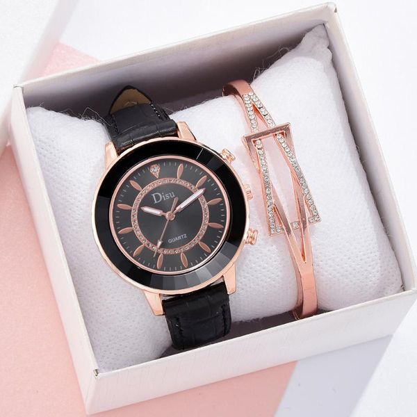 2pcs set watches for women luxury leather fashion women's analog quartz wristwatch ladies dress black clock wristwatches, Slivery;brown
2pcs set watches for women luxury leather fashion women's analog quartz wristwatch ladies dress black clock wristwatches, Slivery;brown