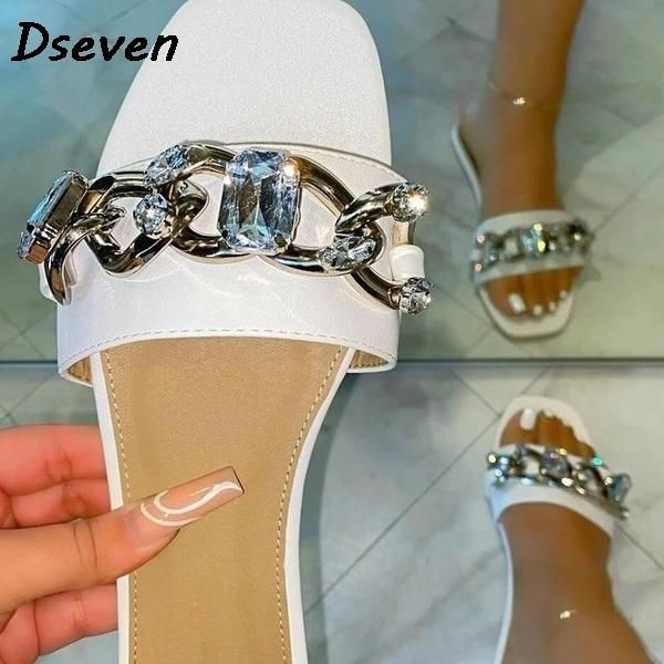 slippers women summer metal chain ladies fashion rhinestone flat casual shoes woman beach female footwear plus size, Black
slippers women summer metal chain ladies fashion rhinestone flat casual shoes woman beach female footwear plus size, Black