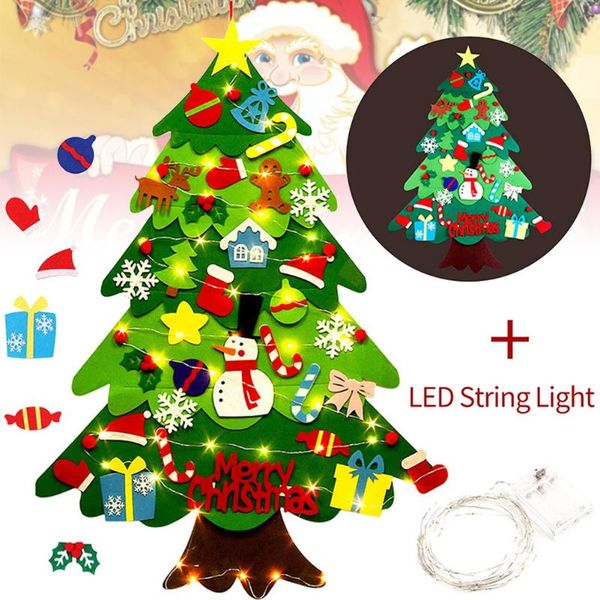 christmas decorations diy felt tree set with ornaments battery powered led string lights kids gift year home decor 
christmas decorations diy felt tree set with ornaments battery powered led string lights kids gift year home decor