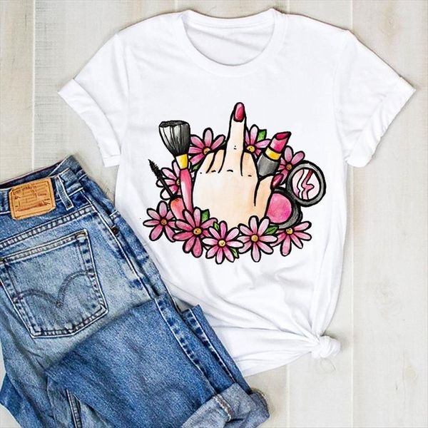 fingernail flower kawaii print 90s women t shirts girl summer tee clothes graphic, White
fingernail flower kawaii print 90s women t shirts girl summer tee clothes graphic, White
