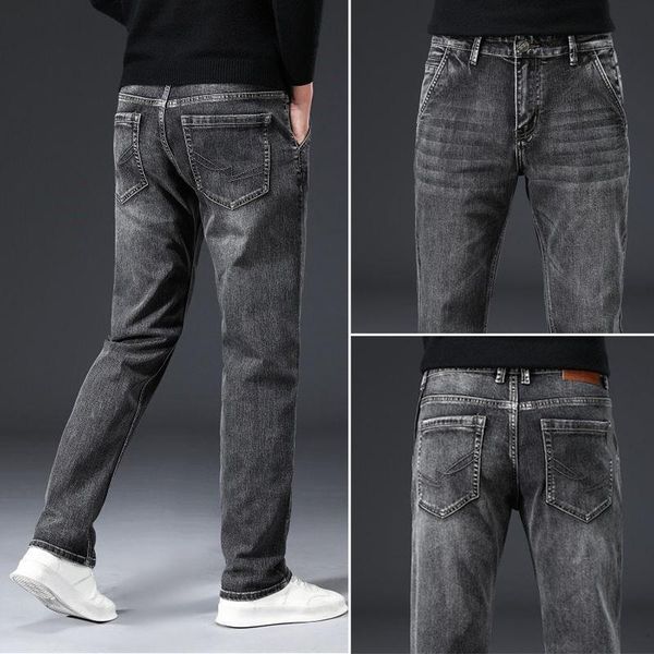 men's jeans stretch regular fit business casual classic style fashion denim trousers male gray pants for men, Blue
men's jeans stretch regular fit business casual classic style fashion denim trousers male gray pants for men, Blue