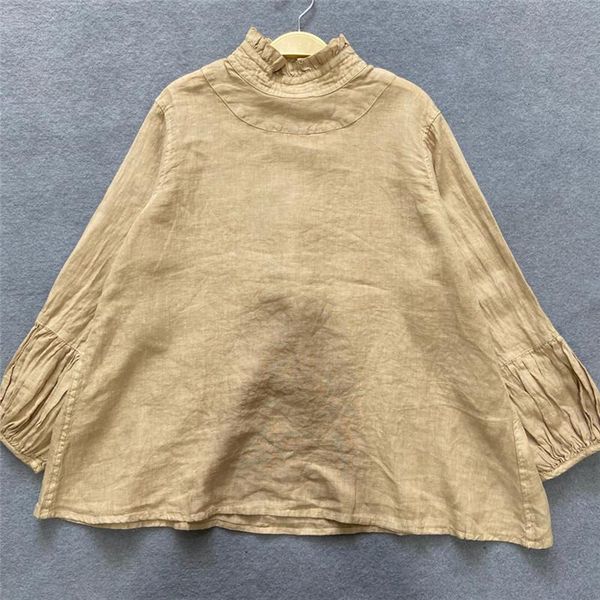 women's blouses & shirts fairynatural solid color ladies retro linen and 2021 spring fall lantern sleeve women loose, White
women's blouses & shirts fairynatural solid color ladies retro linen and 2021 spring fall lantern sleeve women loose, White