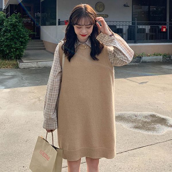 women's vests korean chic casual loose sweater vest o-neck sleeveless knit waistcoat fall 2021 women all-match preppy style outwear gil, Black;white
women's vests korean chic casual loose sweater vest o-neck sleeveless knit waistcoat fall 2021 women all-match preppy style outwear gil, Black;white