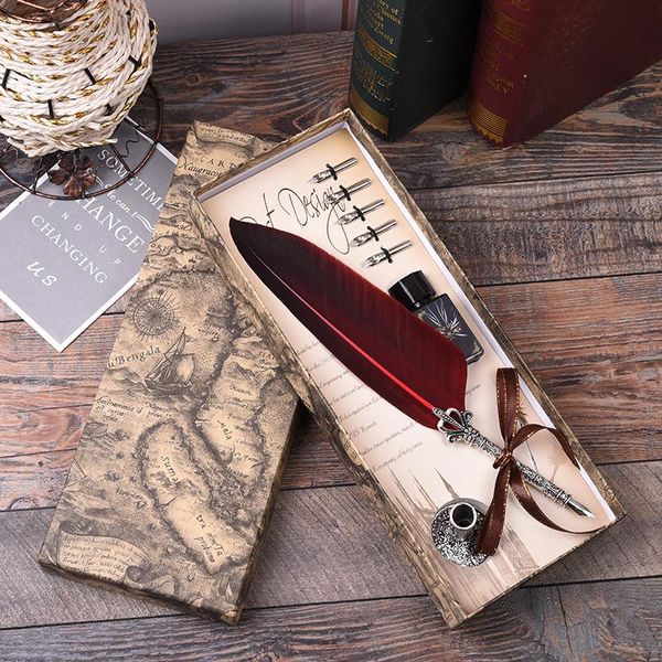 european retro carved feather pen set dipr gift box teacher's day valentine's fountain pens
european retro carved feather pen set dipr gift box teacher's day valentine's fountain pens