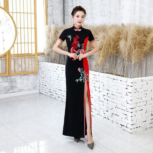 slim party cheongsam evening dress vintage chinese style womens wedding qipao elegant long marriage gown retro vestidos ethnic clothing, Red
slim party cheongsam evening dress vintage chinese style womens wedding qipao elegant long marriage gown retro vestidos ethnic clothing, Red