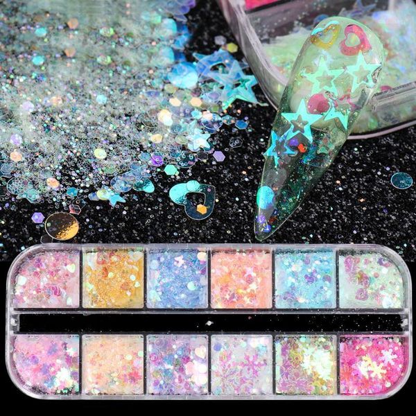 box aurora sparkly nail sequins glitter 3d holographic flakes slices mylar art decorations design paillette manicure trts1, Silver;gold
box aurora sparkly nail sequins glitter 3d holographic flakes slices mylar art decorations design paillette manicure trts1, Silver;gold