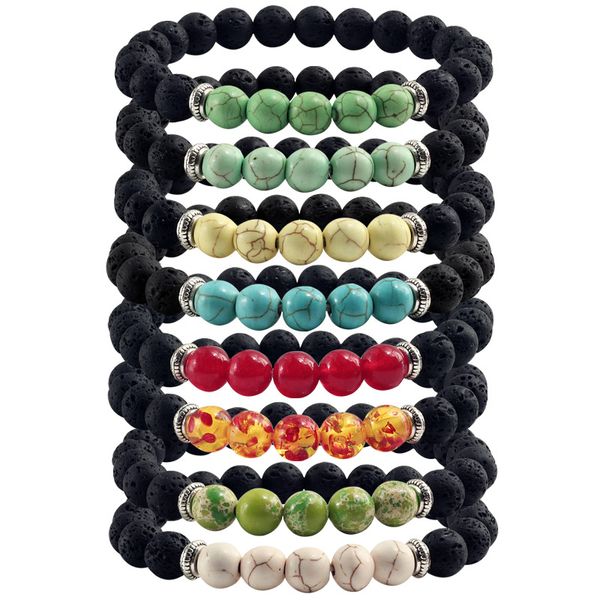 8mm black volcanic rock turquoise bangles fashion bracelet for women men essential oil diffuser bangle accessories kimter-q68fz, Golden;silver
8mm black volcanic rock turquoise bangles fashion bracelet for women men essential oil diffuser bangle accessories kimter-q68fz, Golden;silver