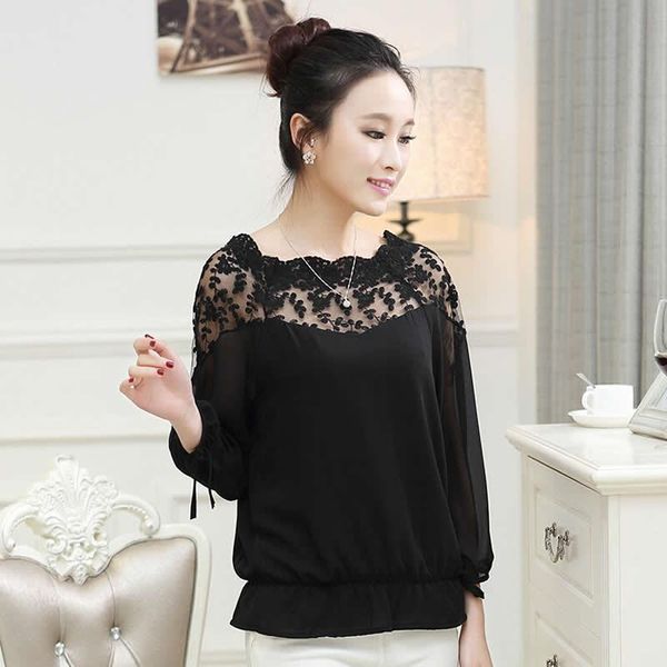 women's blouses & shirts fashion korean 2021 spring lace shirt women blouse stitching vestidos chiffon blusa feminina hollow out elegan, White
women's blouses & shirts fashion korean 2021 spring lace shirt women blouse stitching vestidos chiffon blusa feminina hollow out elegan, White