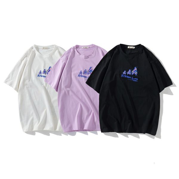 fashion t shirt 2021 summer men's with loose round neck and short sleeves, White;black
fashion t shirt 2021 summer men's with loose round neck and short sleeves, White;black