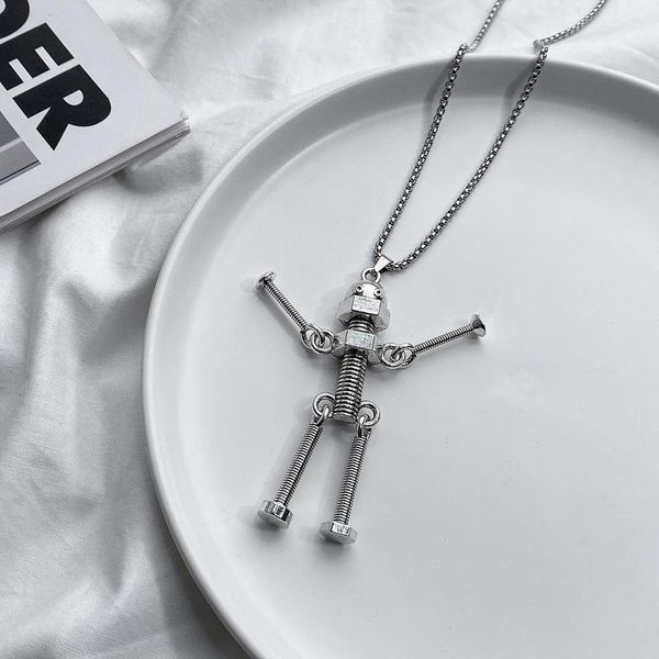 origin summer hiphop titanium steel flexible robot pendant necklace for women unique design splice party jewellery necklaces, Silver
origin summer hiphop titanium steel flexible robot pendant necklace for women unique design splice party jewellery necklaces, Silver