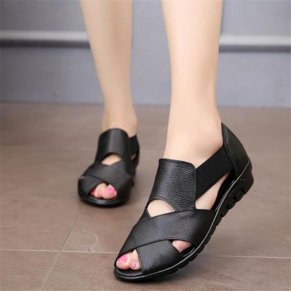 flat sandals women cow leather for mother summer beach shoes hook-loop ladies casual basic sandalias, Black
flat sandals women cow leather for mother summer beach shoes hook-loop ladies casual basic sandalias, Black