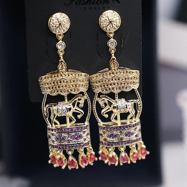 dangle & chandelier fashion micro-inlaid diamond playground carousel tassel earrings gorgeous women vintage luxurious eardrop, Silver
dangle & chandelier fashion micro-inlaid diamond playground carousel tassel earrings gorgeous women vintage luxurious eardrop, Silver