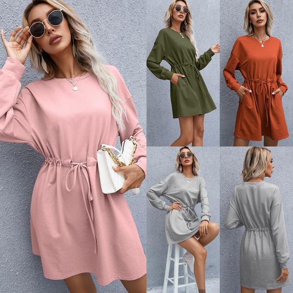 casual dresses 2021 spring, autumn and winter women's temperament solid color round neck long sleeve drawstring loose dress wom, Black;gray
casual dresses 2021 spring, autumn and winter women's temperament solid color round neck long sleeve drawstring loose dress wom, Black;gray