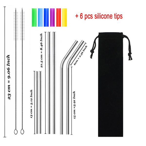 drinking straws metal reusable 304 stainless steel straight bent straw portable set with brush bag bar accessory
drinking straws metal reusable 304 stainless steel straight bent straw portable set with brush bag bar accessory