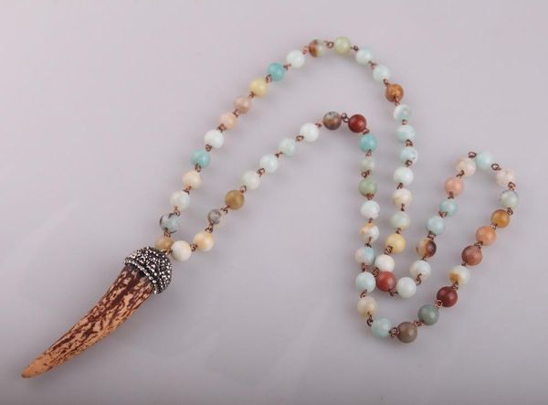 pendant necklaces moodpc fashion natural amazonite stones halsband ox horn necklace, Silver
pendant necklaces moodpc fashion natural amazonite stones halsband ox horn necklace, Silver