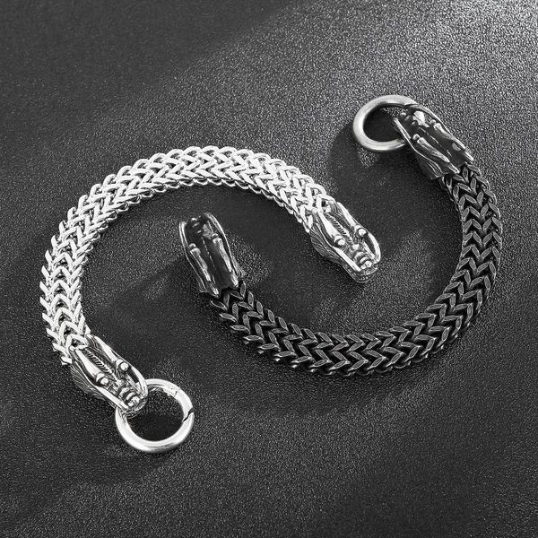 charm bracelets jewels store 12mm wristband braided chain dragon men's stainless steel bracelet punk style accessories for man js139890, Golden;silver
charm bracelets jewels store 12mm wristband braided chain dragon men's stainless steel bracelet punk style accessories for man js139890, Golden;silver