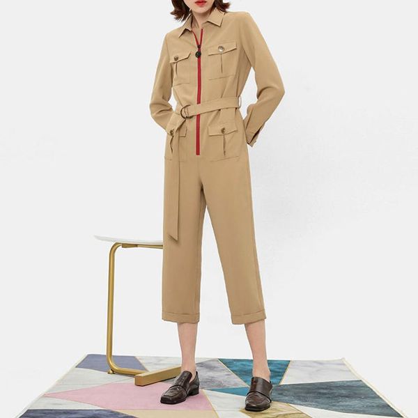women's jumpsuits & rompers 2021 spring long sleeve jumpsuit women turn-down collar lace up patchwork full length lady, Black;white
women's jumpsuits & rompers 2021 spring long sleeve jumpsuit women turn-down collar lace up patchwork full length lady, Black;white