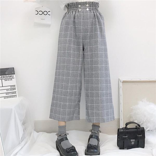 women's pants & capris 2021 spring and autumn japanese soft girl high waist slim loose straight wide leg plaid nine casual, Black;white
women's pants & capris 2021 spring and autumn japanese soft girl high waist slim loose straight wide leg plaid nine casual, Black;white