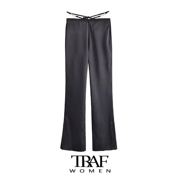women's pants & capris za women fashion with drawstring soft touch flared vintage high waist side zipper female trousers mujer, Black;white
women's pants & capris za women fashion with drawstring soft touch flared vintage high waist side zipper female trousers mujer, Black;white