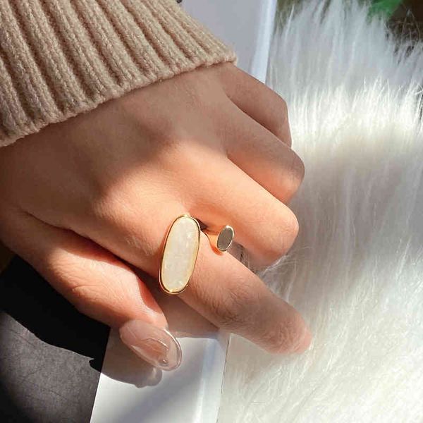 band rings 21 fashion niche design marble shell opening can adjust cool temperament female, Silver
band rings 21 fashion niche design marble shell opening can adjust cool temperament female, Silver
