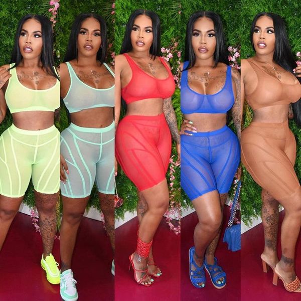 women's tracksuits two pieces sets see through hollow out sleeveless skinny shorts matching high street club outfits, Gray
women's tracksuits two pieces sets see through hollow out sleeveless skinny shorts matching high street club outfits, Gray