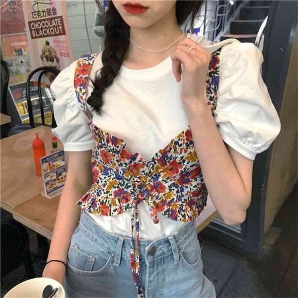 inside the white bubble sleeve t-shirt women's summer korean version of slim short-sleeved bottoming shirt ins 210529
inside the white bubble sleeve t-shirt women's summer korean version of slim short-sleeved bottoming shirt ins 210529