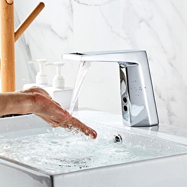 automatic sensor bathroom sink tap faucet touchless waterfall single hole silver faucets
automatic sensor bathroom sink tap faucet touchless waterfall single hole silver faucets