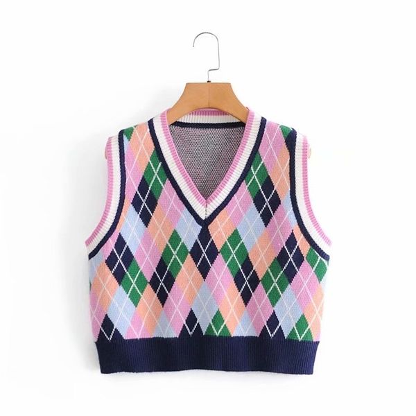 vintage stylish geometric rhombic pullovers cashmere sweater women fashion autumn warm sleeveless outerwear chic england style 210422, White;black
vintage stylish geometric rhombic pullovers cashmere sweater women fashion autumn warm sleeveless outerwear chic england style 210422, White;black