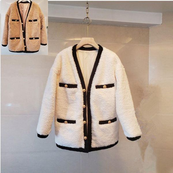 women's wool & blends tailor shop custom made winter fashion plush small fragrance wind mid-length coat loose, Black
women's wool & blends tailor shop custom made winter fashion plush small fragrance wind mid-length coat loose, Black