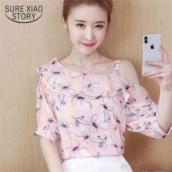 spring summer casual floral women blouse shirt strapless short sleeve chiffon female clothing blusas 0572 40 210506, White
spring summer casual floral women blouse shirt strapless short sleeve chiffon female clothing blusas 0572 40 210506, White