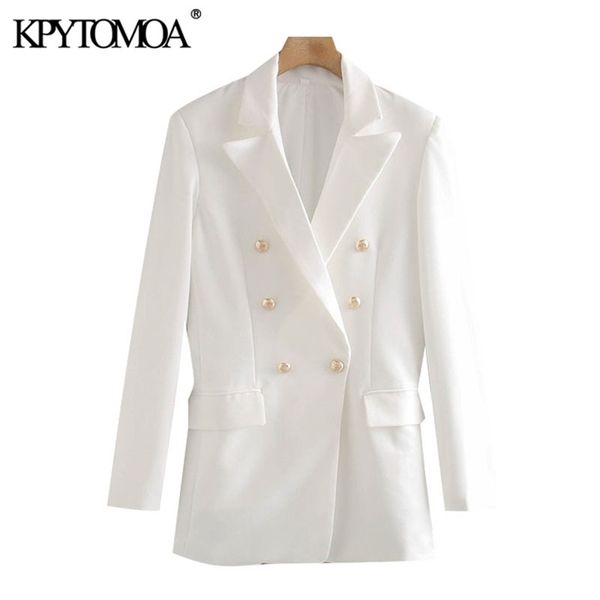 women fashion office wear double breasted blazers coat long sleeve pockets female outerwear chic 210420, White;black
women fashion office wear double breasted blazers coat long sleeve pockets female outerwear chic 210420, White;black