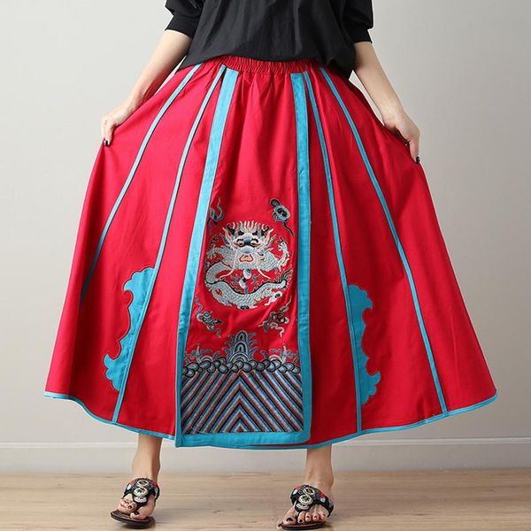 skirts traditional chinese womens 2021 autumn vintage ethnic dragon embroidery skirt high waist a-line long mori girl, Black
skirts traditional chinese womens 2021 autumn vintage ethnic dragon embroidery skirt high waist a-line long mori girl, Black