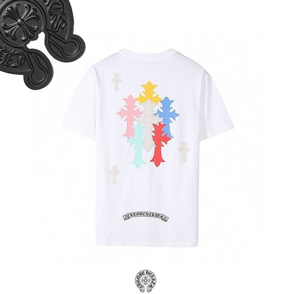 short the new color cross printed casual versatile sleeve t-shirt of tide brand ch cro, White
short the new color cross printed casual versatile sleeve t-shirt of tide brand ch cro, White
