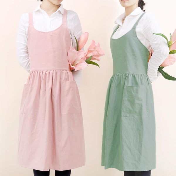 aprons european and american cross strap solid color literary artistic comfort garden cotton linen long apron
aprons european and american cross strap solid color literary artistic comfort garden cotton linen long apron