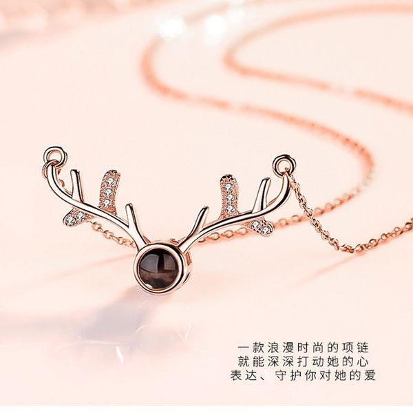 antler projection pendant necklaces s925 pure silver 100 languages i love you korean version of you have the same female deer
antler projection pendant necklaces s925 pure silver 100 languages i love you korean version of you have the same female deer