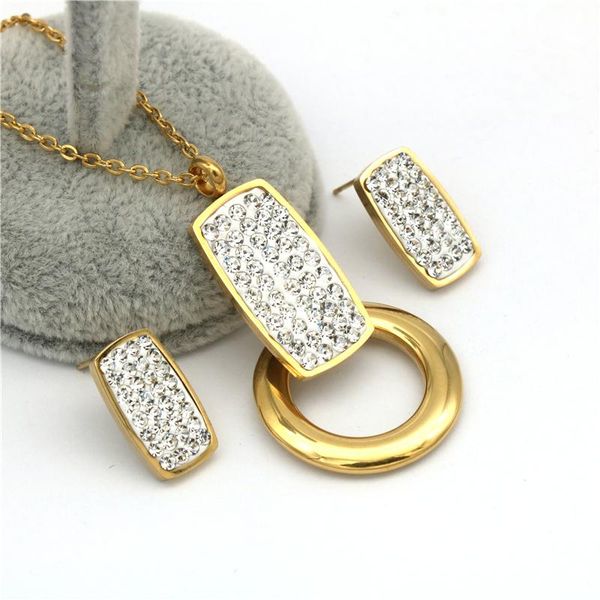 earrings & necklace 316l stainless steel bridal jewelry gold color zircon sets for women earrings/pendant/necklace, Silver
earrings & necklace 316l stainless steel bridal jewelry gold color zircon sets for women earrings/pendant/necklace, Silver