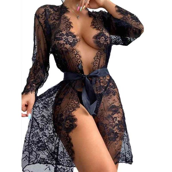women lingerie lace ruffles robe see-through babydoll underwear sleepwear night dress erotic clothes, Black;white
women lingerie lace ruffles robe see-through babydoll underwear sleepwear night dress erotic clothes, Black;white