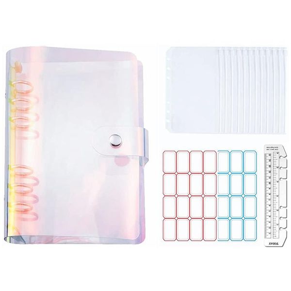 gift wrap a6 budget binder cover with 12pcs 6 hole cash envelopes, clear loose leaf bags colorful rainbow
gift wrap a6 budget binder cover with 12pcs 6 hole cash envelopes, clear loose leaf bags colorful rainbow