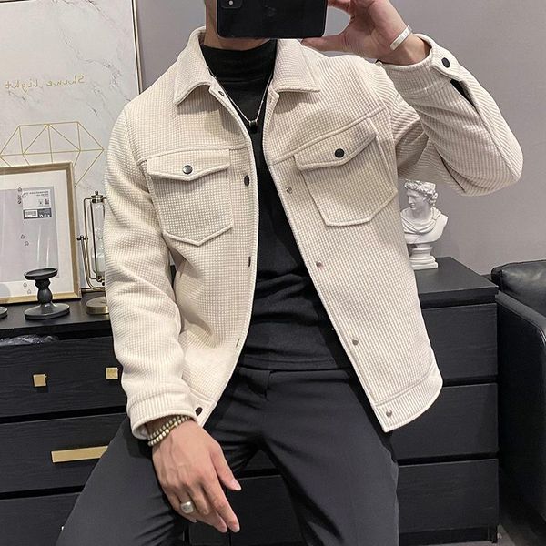 men's wool & blends 2021 men autumn winter casual woolen jackets slim fit solid outwear male long sleeve warm overcoats o665, Black
men's wool & blends 2021 men autumn winter casual woolen jackets slim fit solid outwear male long sleeve warm overcoats o665, Black