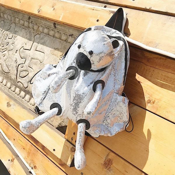 backpack women's 2021 cute bear sequin korean fashion college style student schoolbag
backpack women's 2021 cute bear sequin korean fashion college style student schoolbag