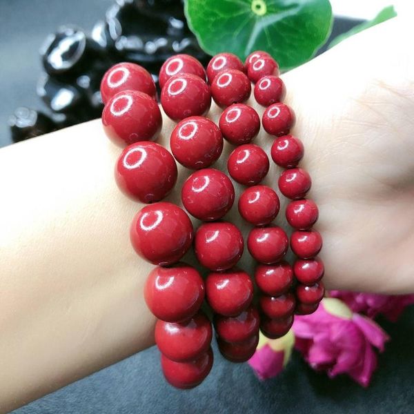 beaded, strands classic cinnabar bracelet for men and women high content natural raw ore beads, Black
beaded, strands classic cinnabar bracelet for men and women high content natural raw ore beads, Black