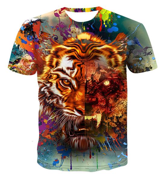 painted tiger fashion personality men's casual 3d short sleeve digital printed t-shirt, White;black
painted tiger fashion personality men's casual 3d short sleeve digital printed t-shirt, White;black
