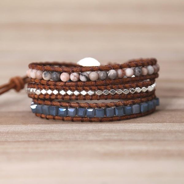 tennis drop triple leather wrap bracelet for women fancy stone handmade multilayer mala beads jewelry woman's fashion, Golden;silver
tennis drop triple leather wrap bracelet for women fancy stone handmade multilayer mala beads jewelry woman's fashion, Golden;silver