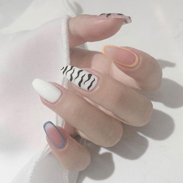 false nails 24pcs cream stripe contrast color ballet wearable fake patch personality long style nail art equipment hand decor fa, Red;gold
false nails 24pcs cream stripe contrast color ballet wearable fake patch personality long style nail art equipment hand decor fa, Red;gold