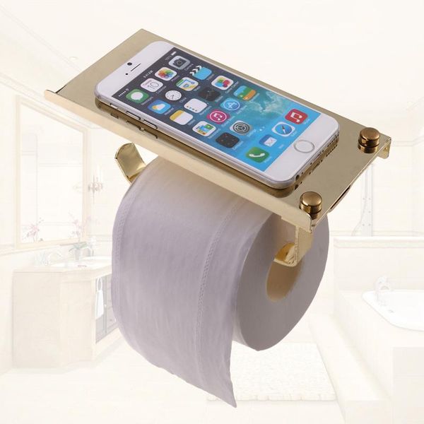 toilet paper holders bathroom stainless steel roll tissue holder with phone shelf (golden) #q8
toilet paper holders bathroom stainless steel roll tissue holder with phone shelf (golden) #q8