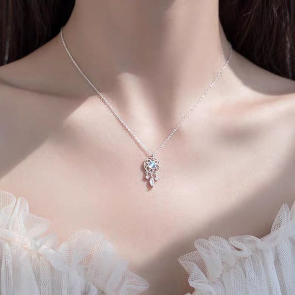 moonstone dream catcher cubic zirconia 925 sterling silver clavicle chain necklace for women bling delicate jewelry
moonstone dream catcher cubic zirconia 925 sterling silver clavicle chain necklace for women bling delicate jewelry